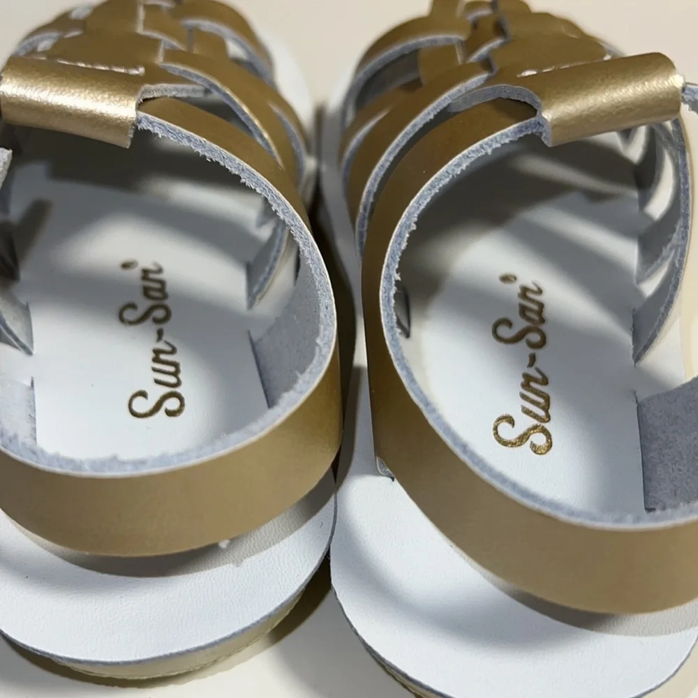 AUTH NIB Salt Water Sandal by Hoy Shoes Sun-San - Sailors GOLD